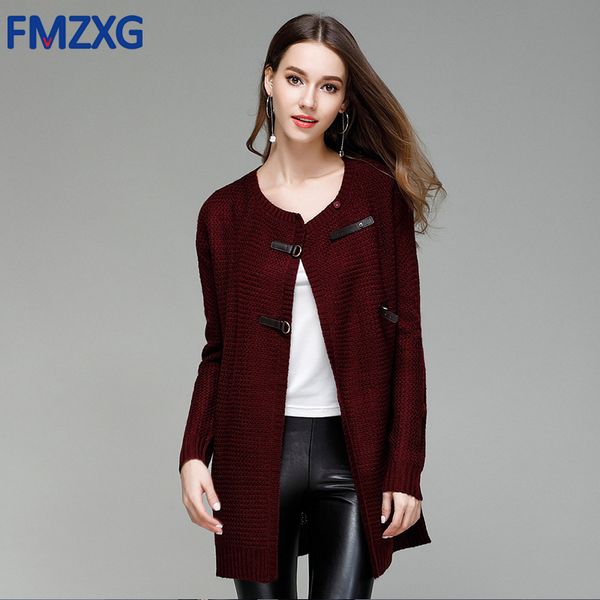 

pu button fashion women v-neck knitted coats wool sweaters female cardigans casual loose cashmere long-sleeved jacket warm coats, White;black