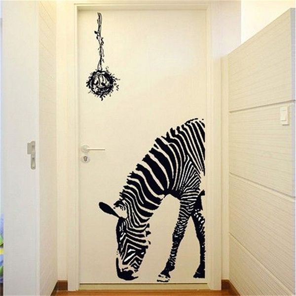 

fashion black animal wall stickers removable print mural art decal wallpapers