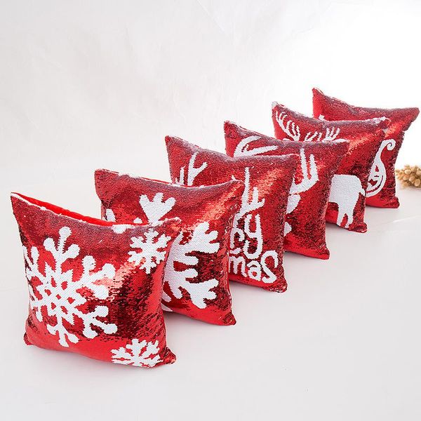 Christmas Pillowcase Sequin Pillow Case Glitter Pillow Cover