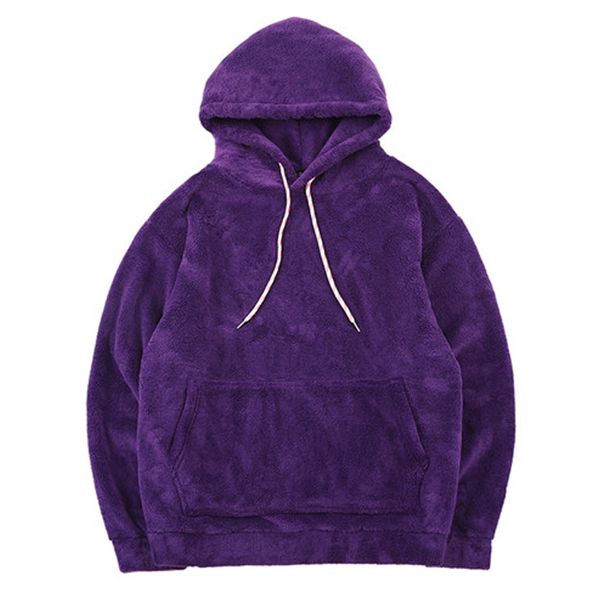 

sherpa front pocket hoodie men 2018 winter solid color oversize hooded sweatshirt men hi-street men's hoodie 5colors, Black