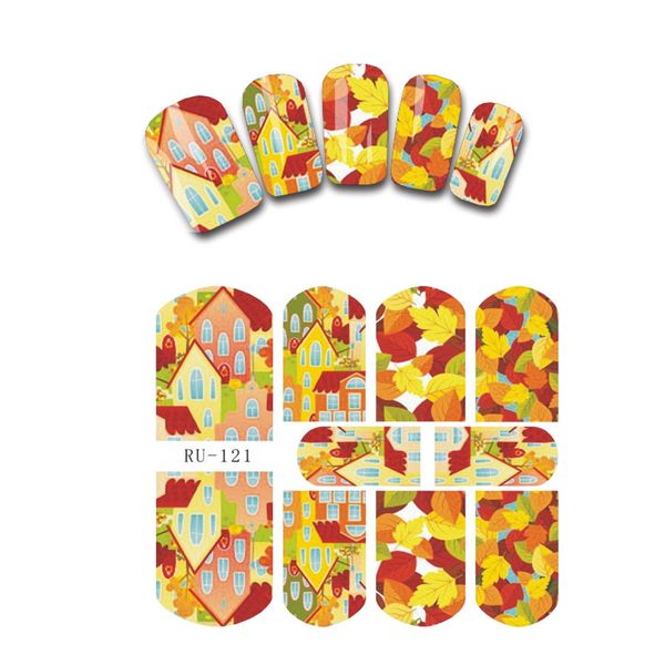 

1x nail sticker fower tree leaf cat kitten uk flag cherry string pearl ru121-126, Black