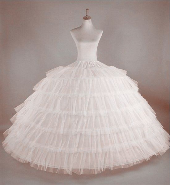 

brand new big petticoats white super puffy ball gown underskirt 6 hoops long large slip crinoline for wedding/formal dress