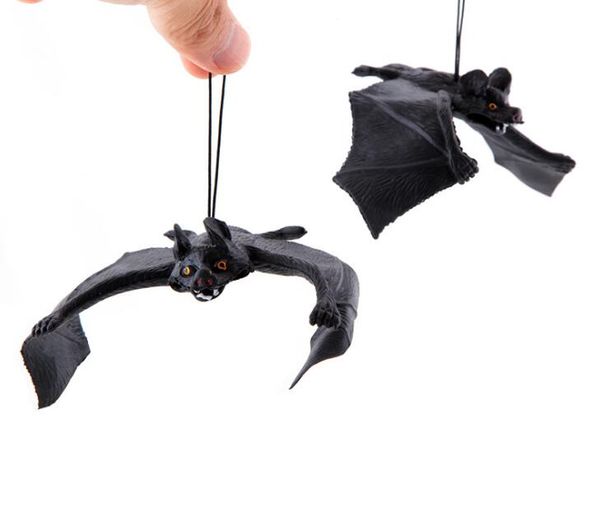 

simulation bat artificial funny pendant rubber bat for halloween haunted house fool's day festival decoration two size