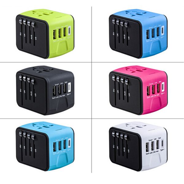 

Univer al all in one u b travel adapter power adapter with 3 port u b 1 type c portable charger wall outlet plug by niubility