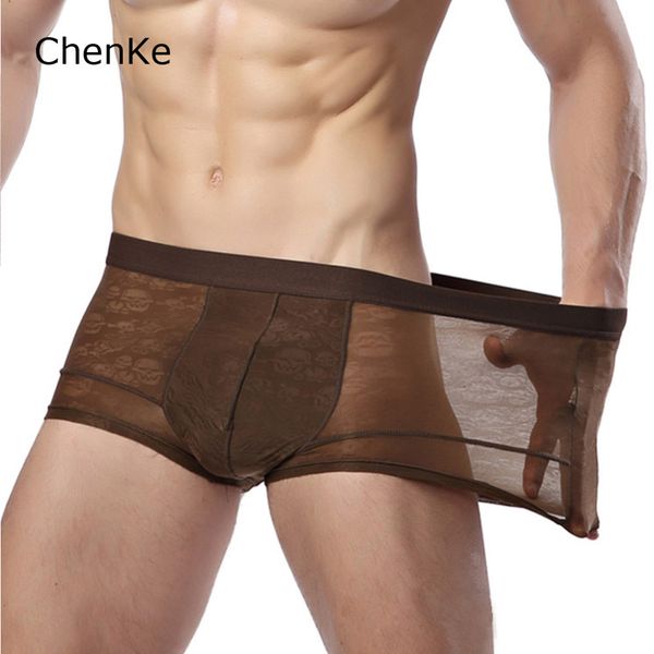 

chenke365 transparent male underwear men boxers fashion design plain classic slip boxer shorts panties brand men clothing l-xxxl, Black;white
