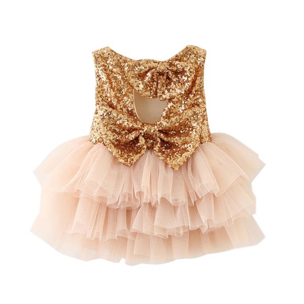 

first birthday baby dresses 1 2 year infant party toddler christening gown newborn clothes tutu sequins summer dresses for girls, Red;yellow