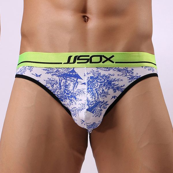 

Patchwork New Hot Brand Blue White Print Man Sexy Bulge Pouch Big Briefs Underwear /Gay Modal Slips Jockstraps Panties