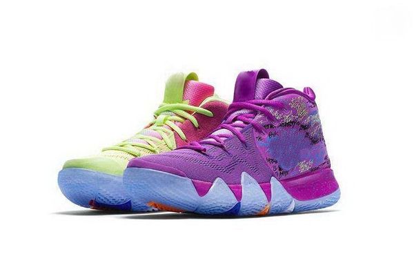 

2020 kyrie iv confetti kids shoes for sales with box new uncle drew men women basketball shoe store wholesale prices us4-us12, Black