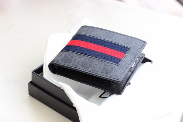 

men short wallets fashion man letter real leather mini card holder for women with box, Red;black