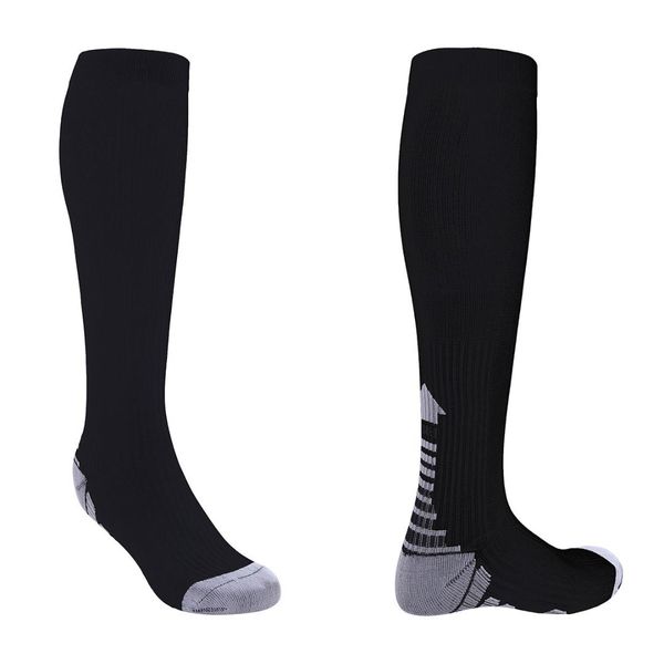 

3pairs men women compression sport socks reduce fatigue socks leg support stockings football soccer running cycling sports sock, Black