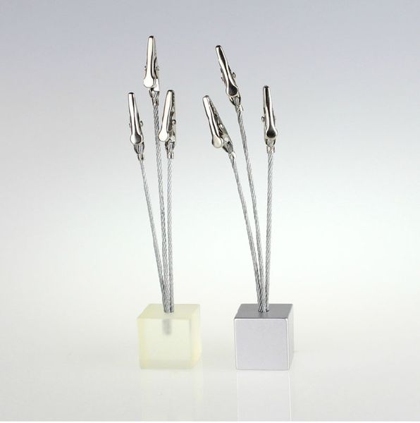 

square resin pedestal place card holder silver color 3 clips ps clamp table decoration for wedding birthday party
