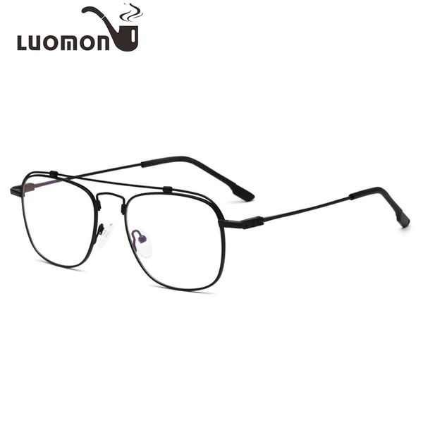 

luomon square oversized eyeglasses frames transparent classic glasses frame myopic optics glasses clear lens, Silver