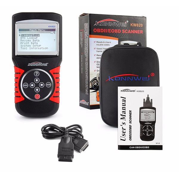

konnwei kw820 obd ii автомобильные ошибки считыватель кода сканер диагностический авто obd 2 инструмент multi-языки с розничной коробке ибп