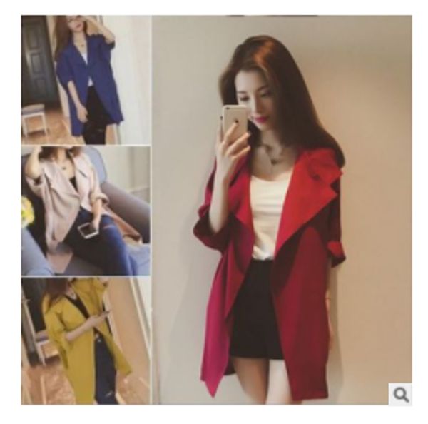 

fashion coat 4 colors spring autumn 2018 new arrival slim women long cardigan coat, Tan;black