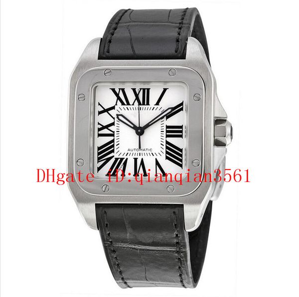 

Luxury brand w20106x8 automatic ilver dial tainle teel ca e leather watch 35 mm