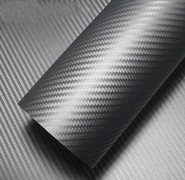 

1.52*28m price pvc self adhesive bubble 3d silver carbon fiber car wrapping vinyl