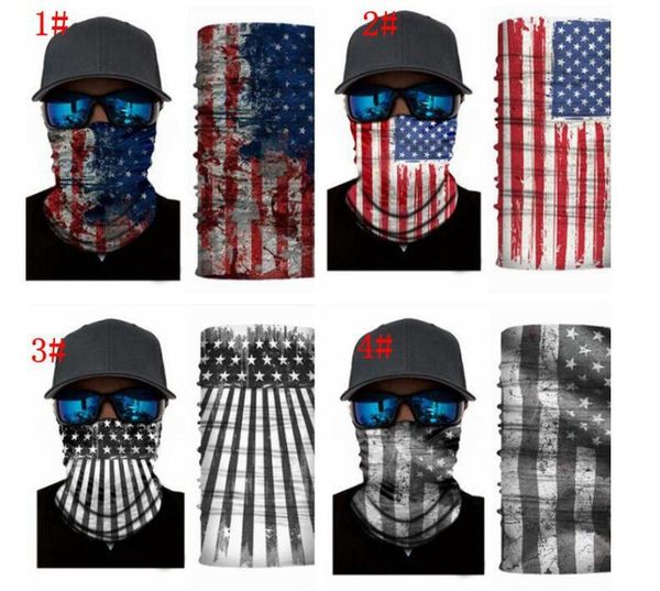 

new arrival 3d magic headband american flag headband multi head scarf scarve face mask scarf bandanas magic headband men women kka4071, Black