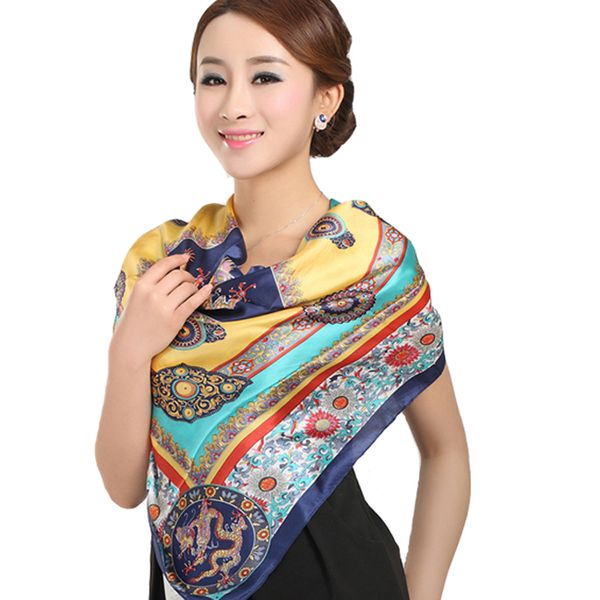 

lesida] new yellow chinese womens scarfs,100% silk satin shawl,vintage fashion silk scarves,ladies bandana#df9032