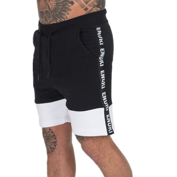

new brand comfortable cotton men shorts bodybuilding fitness workout jogger breathable shorts golds, White;black