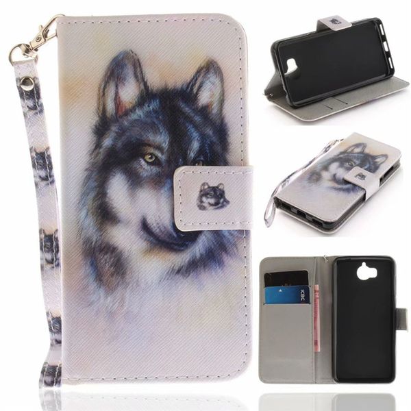 

flip wallet case for huawei y5 2017 cases coque animal wolf owl tiger lion painted pu leather phone bags accessories cover