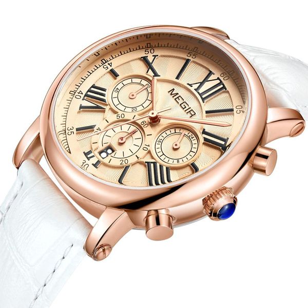

ladies wrist watches rose gold classic women dress watches for 2018 female clock leather bracelet watch white, Slivery;brown