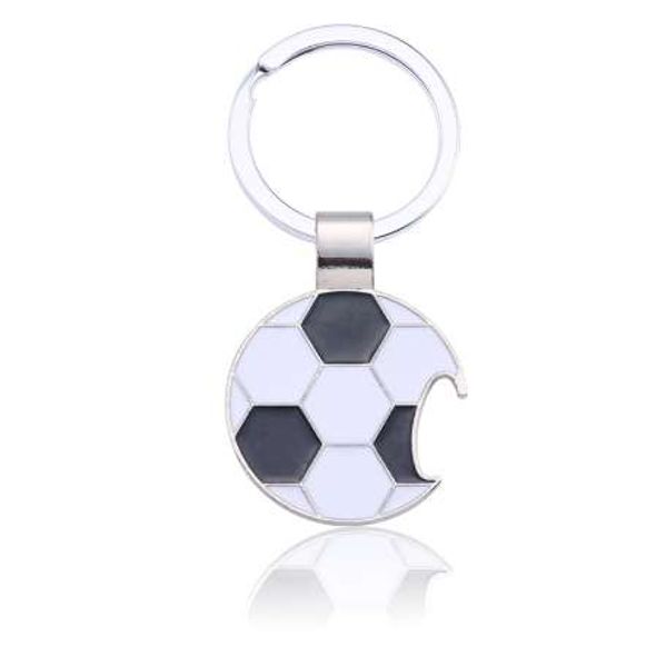 

creative football bottle opener key holder for men drop oil metal alloy pendat keychain men jewelry father's day gift, Slivery;golden