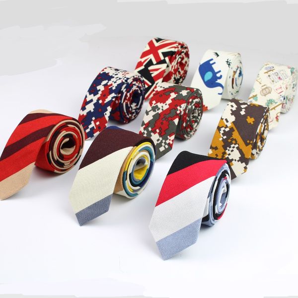 

men slim tie casual cotton linen neck ties tropical amorous student skinny designer rainbow narrow vintage floral no.21-40, Black;blue