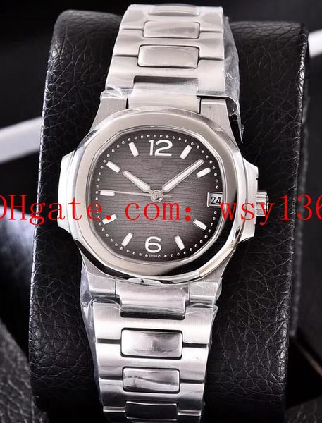 

3 color nautilus ladies mechanical automatic movement watch 7010r-011 35mm stainless steel bracelet women fashion watches transparent back, Slivery;brown