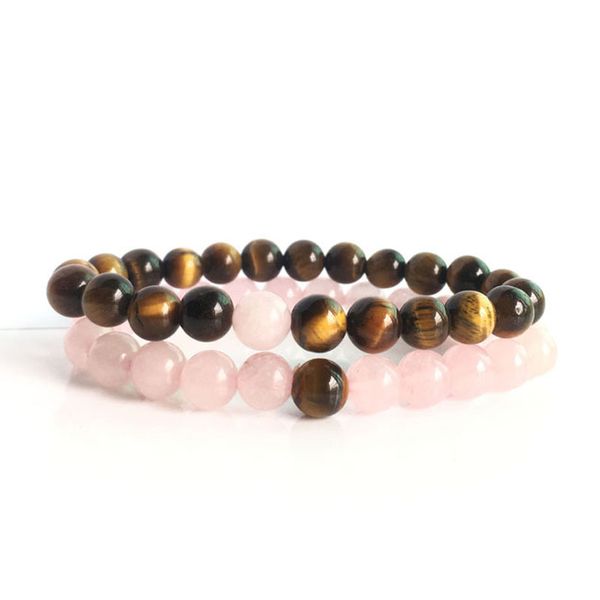 

8mm natural stone healing strands beads charm bracelets for women men lover couple jewelry party club decor, Black