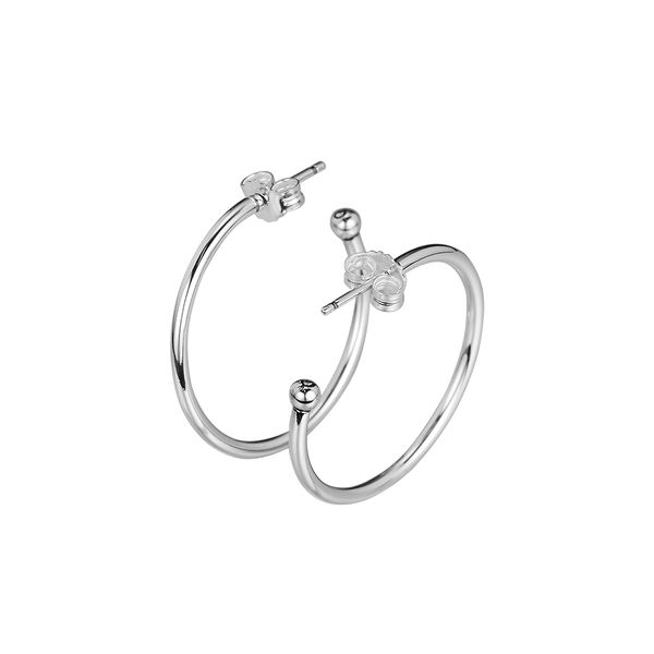 

compatible with pandora earrings 925 sterling silver medium hoops of versatility earrings for women european style jewelry original fashion, Golden;silver