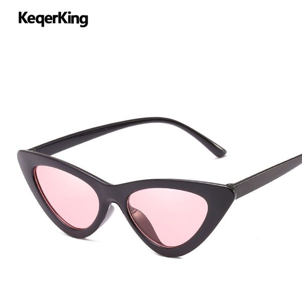 

new cat eye sunglasses small frame e lenses fashion brand designer sun glasses for women uv400 oculos so del, White;black
