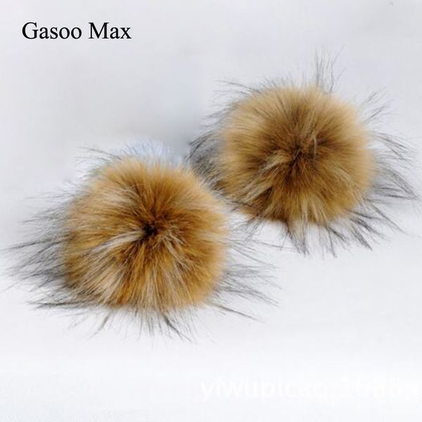 

15cm 25 pcs total diy artificial raccoon fur pompoms black-white-grey