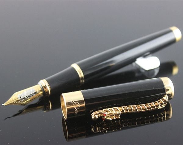 

authentic standard type jinhao frosted metal dragon pen calligraphy pen art fountain iraurita ink 0.5mm /1.0mm gift box