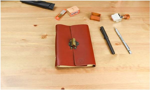 

rogge brand travel and lock notpure handmade and vintage style jounrnal notru ing, Purple;pink