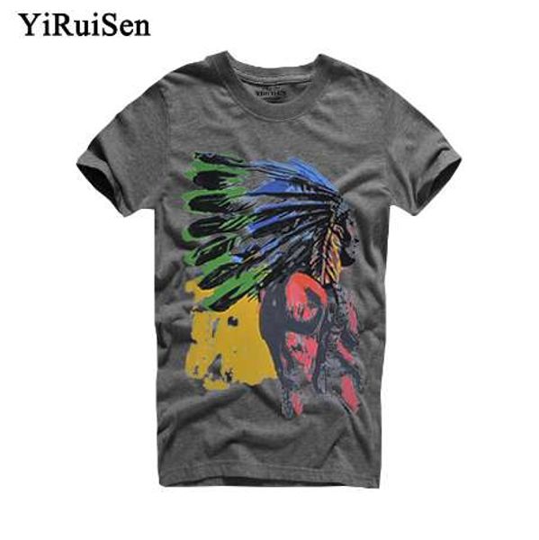 Heißer Verkauf 9 Farben Sommer Indische Kopfschmuck Print T Shirt Männer 100% Baumwolle Kurzarm Männer t-shirt Mode Marke Kleidung tops T