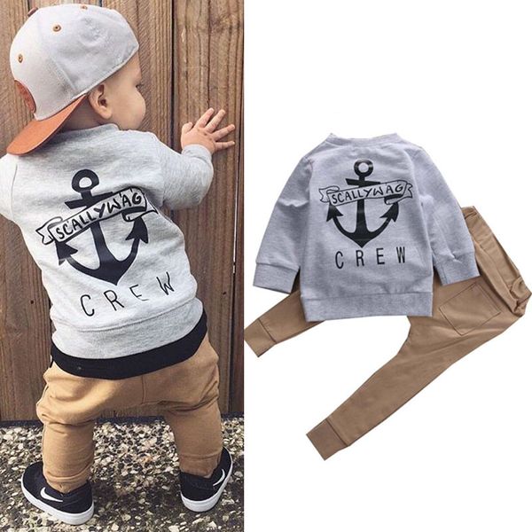 

aile rabbit kids boys winter clothes set newborn toddler kids baby boy clothes t-shirt hoodie +long pants outfits set 2pcs, White