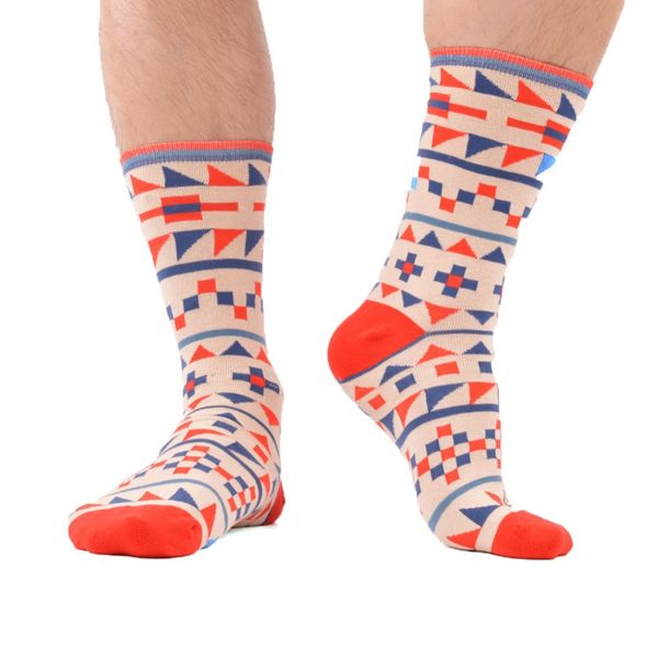 

Men Bright Colorful Printing Maple Leaf Argyle Long Cotton Socks Party Funny Happy Socks New 5 Pair /Lot