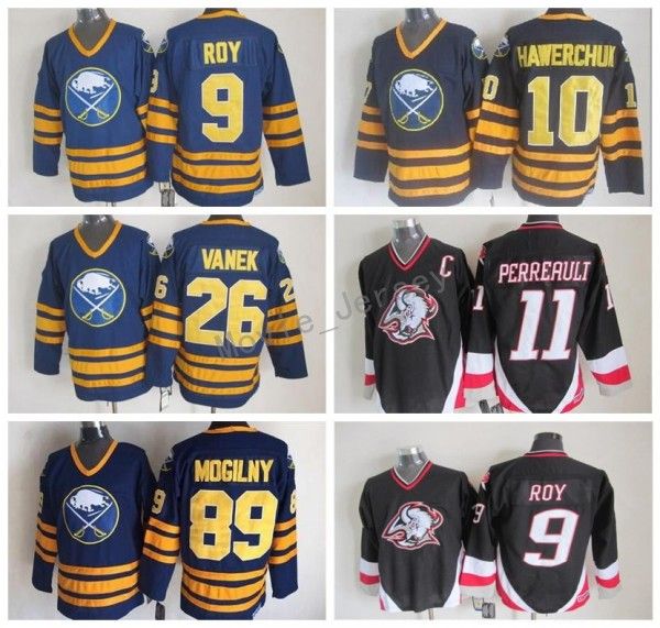 

Buffalo Sabres 9 Derek Roy Jersey Men 11 Gilbert Perreault 10 Hawerchuk 89 Mogilny Ice Hockey Vintage CCM Stitched Jerseys Cheap