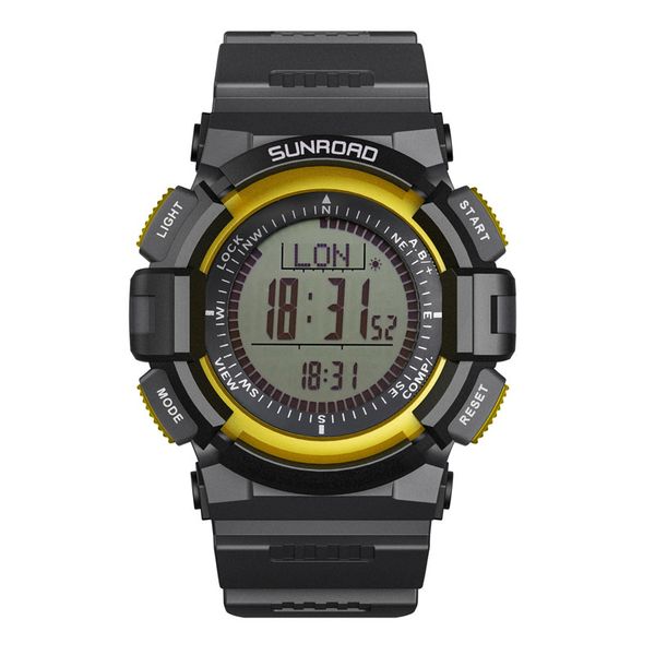 

sunroad цифровые мужские часы бег восхождение туризм спорт барометр высотомер компас наручные часы, Slivery;brown