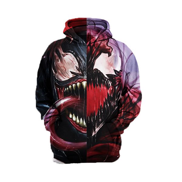 

новые моды веном 3d печати толстовки мода одежда женщины/мужчины толстовка повседневная пуловеры k389, Black