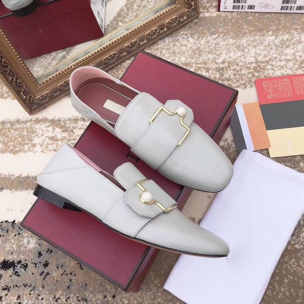 

luxury shoes new pearl square buckle shoes ladies casual shoe low heel single shoes wedding party business office 2018 summer designer shoe, Black