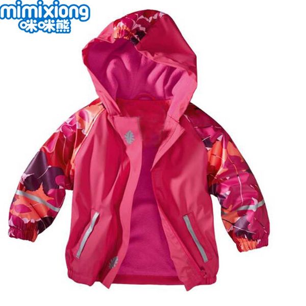 

girl jacket children's outdoor waterproof cold wind plus velvet jacket ski suit pu raincoat kids outerwear, Camo