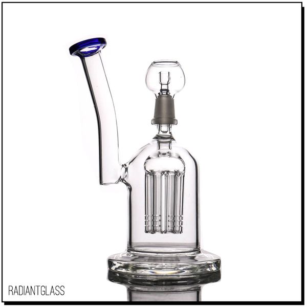 Hookahs Bongo de vidro novo design oito braços árvore percolada plataformas de petróleo tubo de água grosso com cúpula de unhas