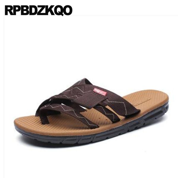 

soft slippers sport shoes roman outdoor brown slides sneakers canvas native men gladiator sandals summer fashion water toe loop, Black