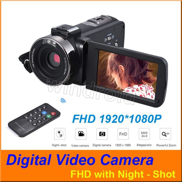 Videocamera digitale da 24 MP FHD 1080P Videocamera digitale Hotshoe con scatto notturno Touch screen da 3 