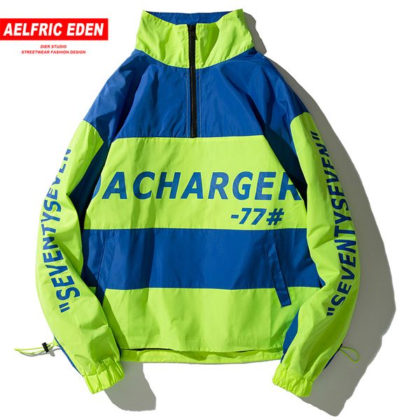 

aelfric eden vintage color patchwork men baseball jackets coats autumn hip hop fashion overcoats casual urban streetwear nc09, Black;brown