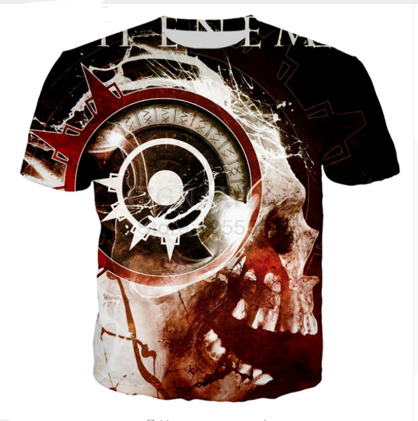 

wholesale-fashion mens/womens summer style classic rock funny 3d print casual t-shirt dxr0059, White;black