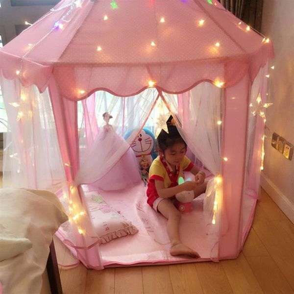 

Милые девушки Pink Princess Castle Cute Playhouse Дети Дети Play Палатка Открытый Игрушки Палатка д