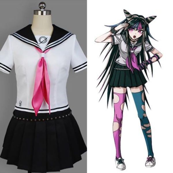 

danganronpa школьная куртка белая рубашка короткая юбка равномерное снаряжение косплей mioda ибуки косплей костюм, Black