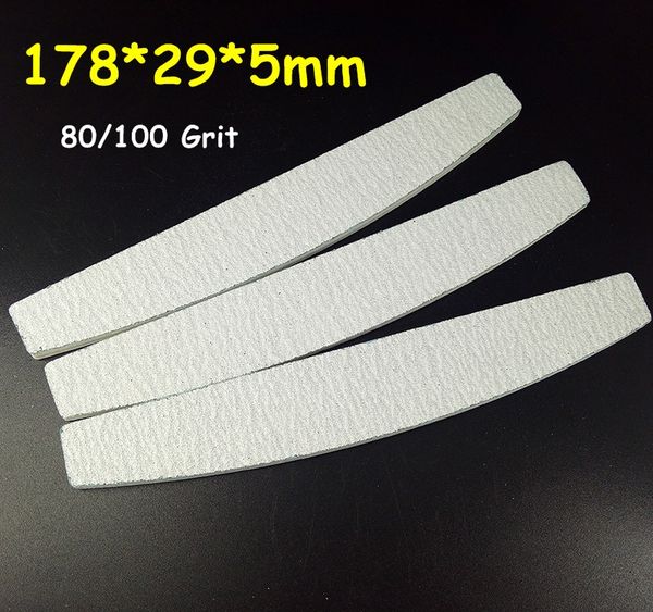 

2pcs pro 80/100 gray nail buffer boat sanding sandpaper nail files double sided thick stick art manicure pedicure art tool